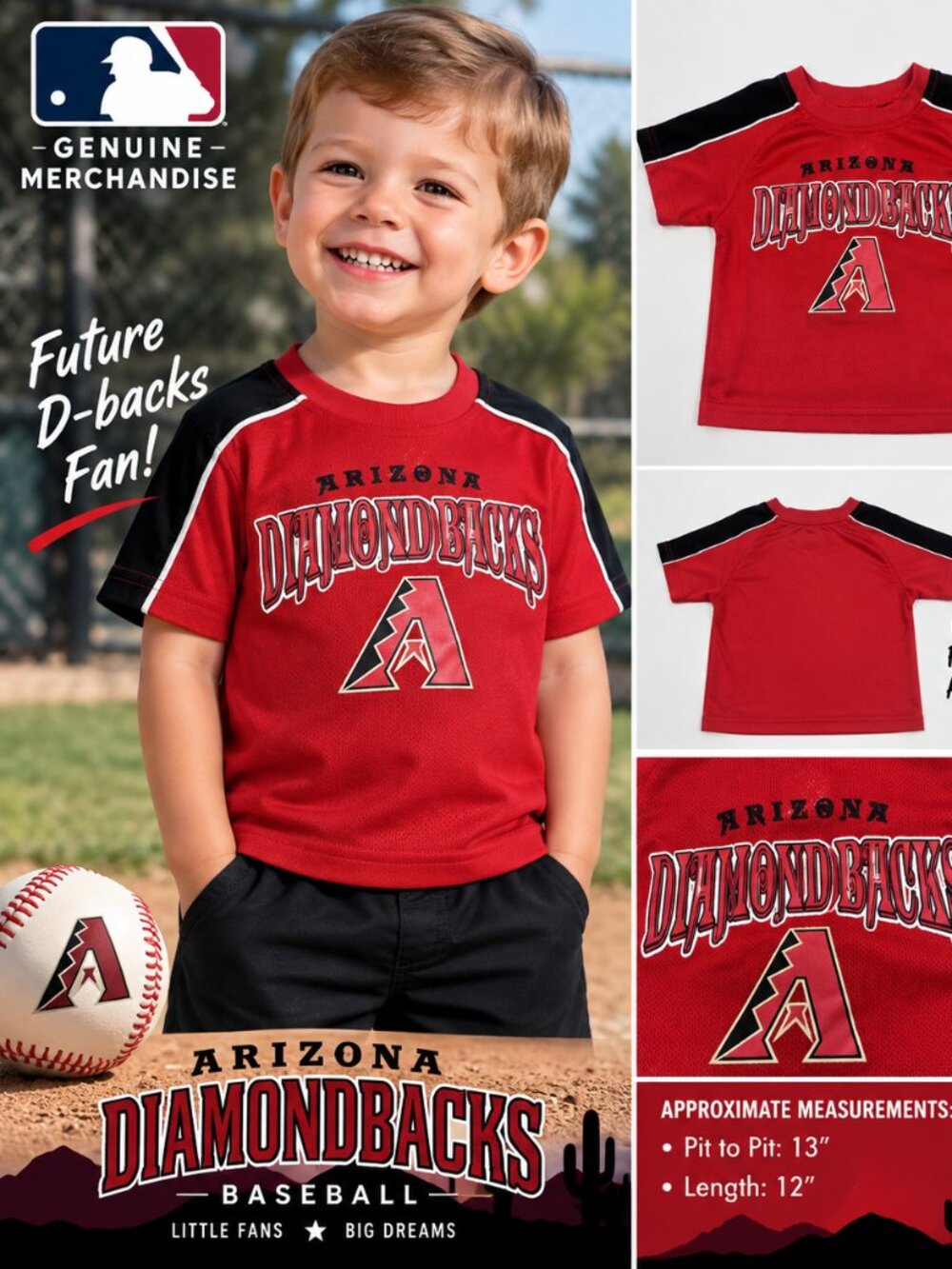 Arizona Diamondbacks MLB Toddler 3T Performance Shirt